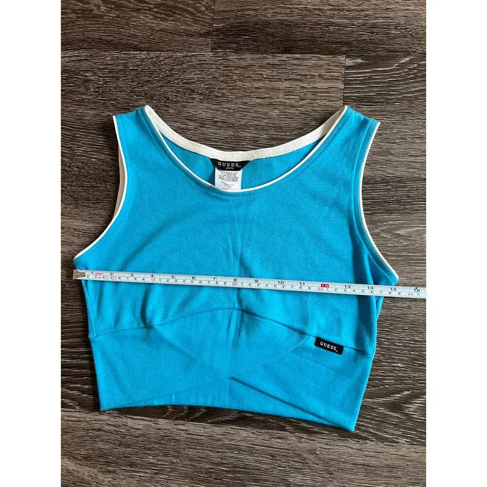 3/$21 Guess blue crop top women’s size small - Picture 4 of 5